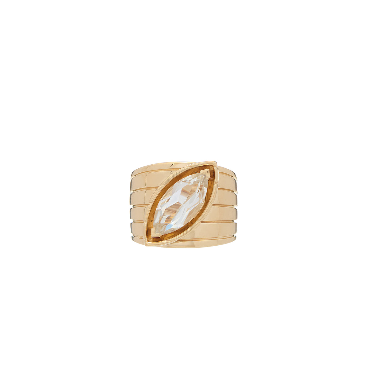 Pietre Wide Band Ring - Large - White Topaz