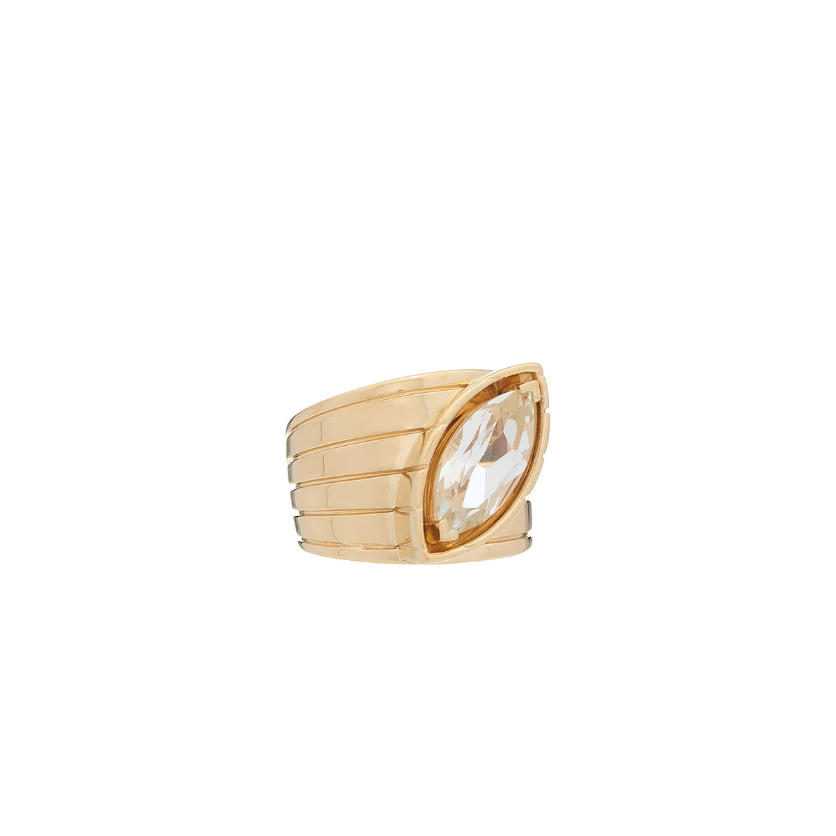 Pietre Wide Band Ring - Large - White Topaz
