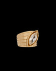 Pietre Wide Band Ring - Large - White Topaz