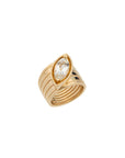 Pietre Wide Band Ring - Large - White Topaz