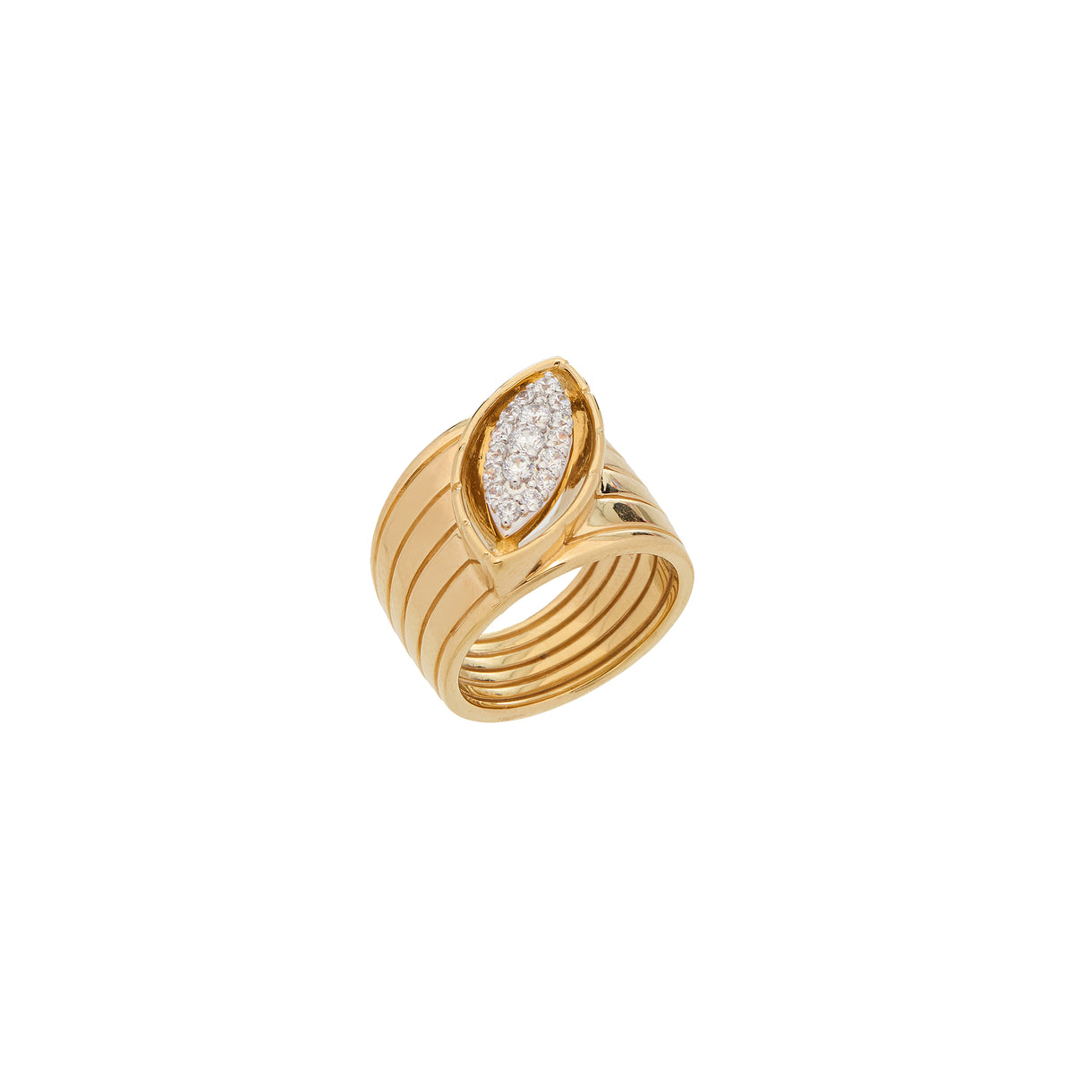 Pietre Wide Band Ring - White Diamond Pave