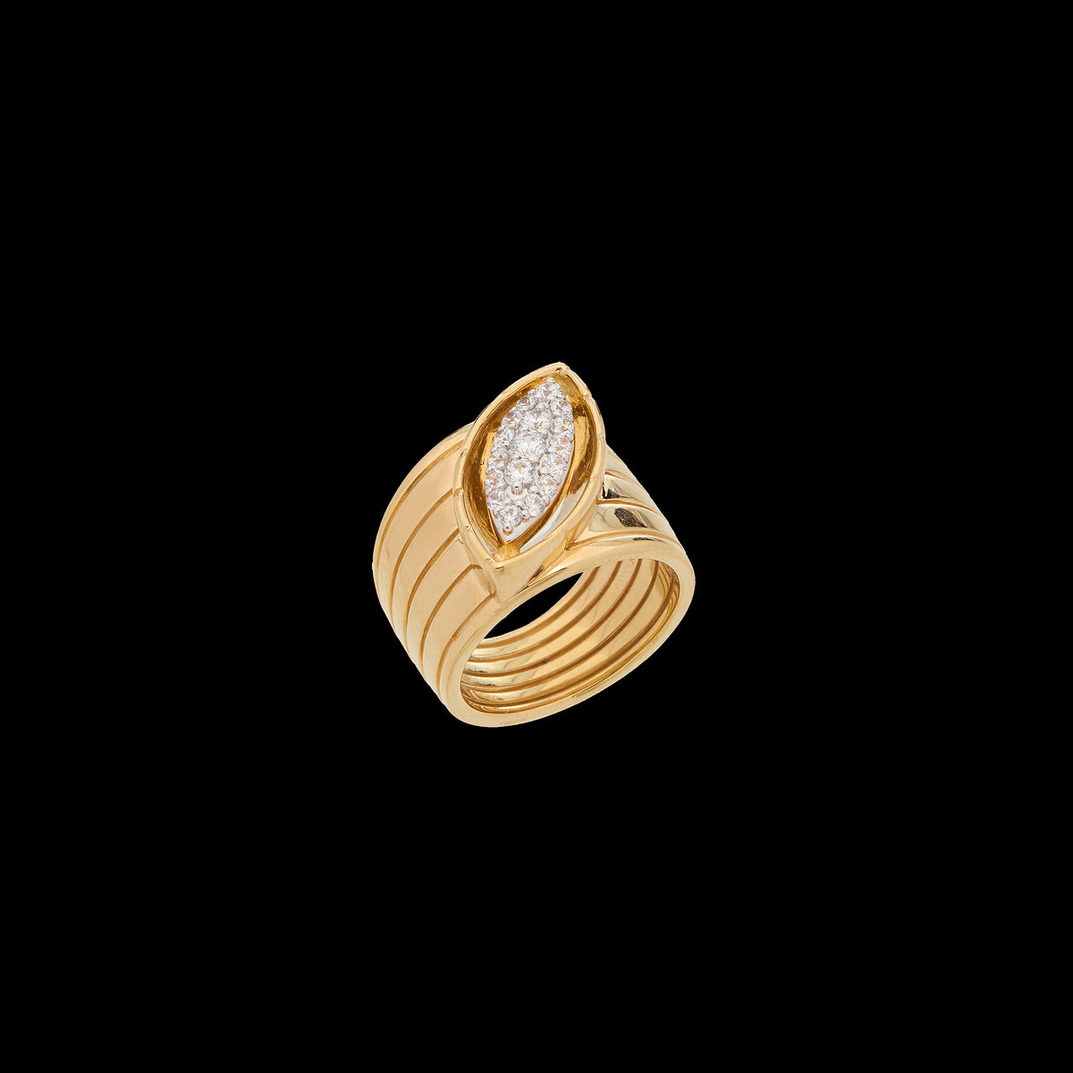 Pietre Wide Band Ring - White Diamond Pave