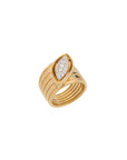 Pietre Wide Band Ring - White Diamond Pave