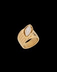 Pietre Wide Band Ring - White Diamond Pave