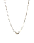 Luna Mini Necklace - Silver with Brown Diamond Pave