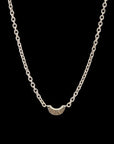 Luna Mini Necklace - Silver with Brown Diamond Pave