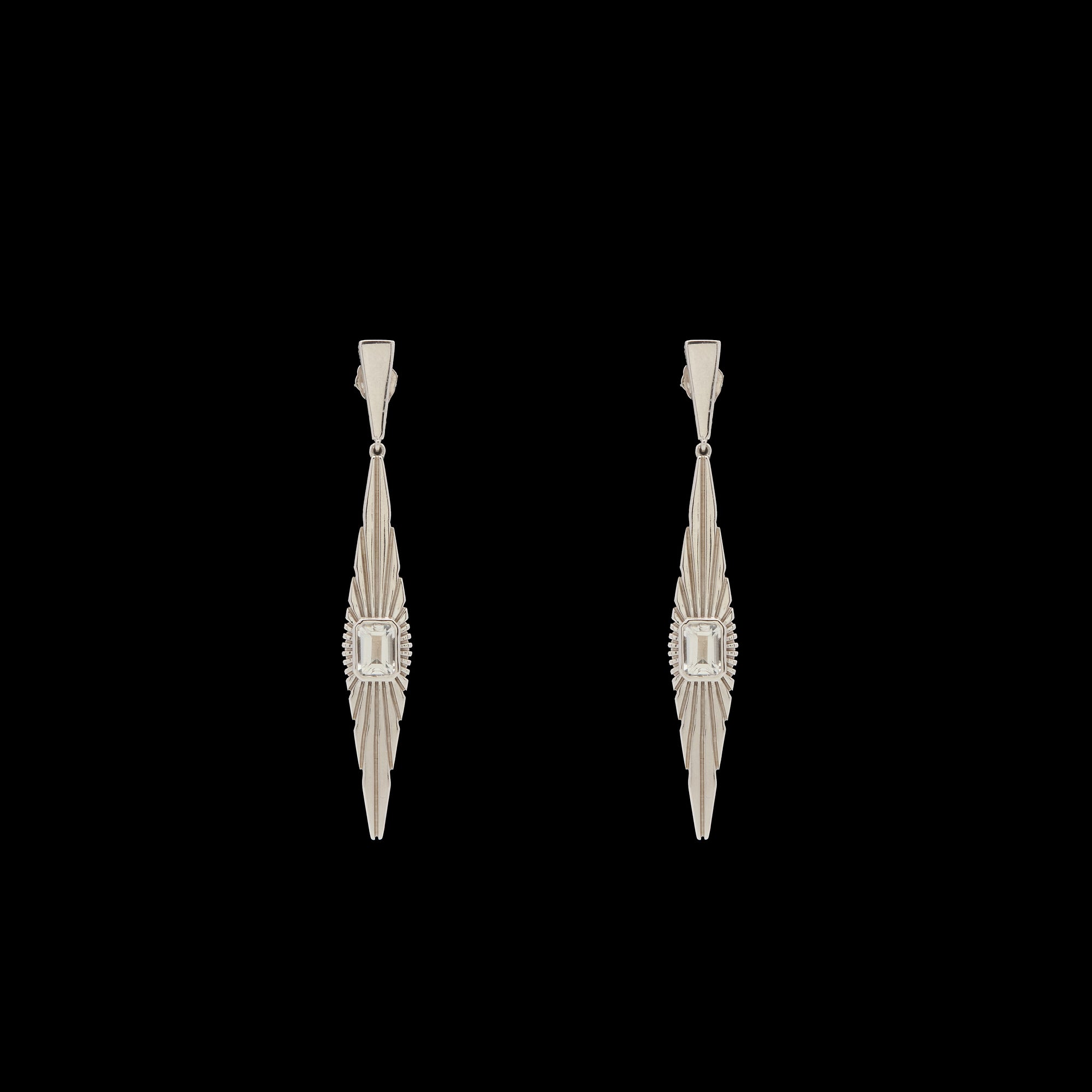 Ray Of Light Large Drop Earrings Silver