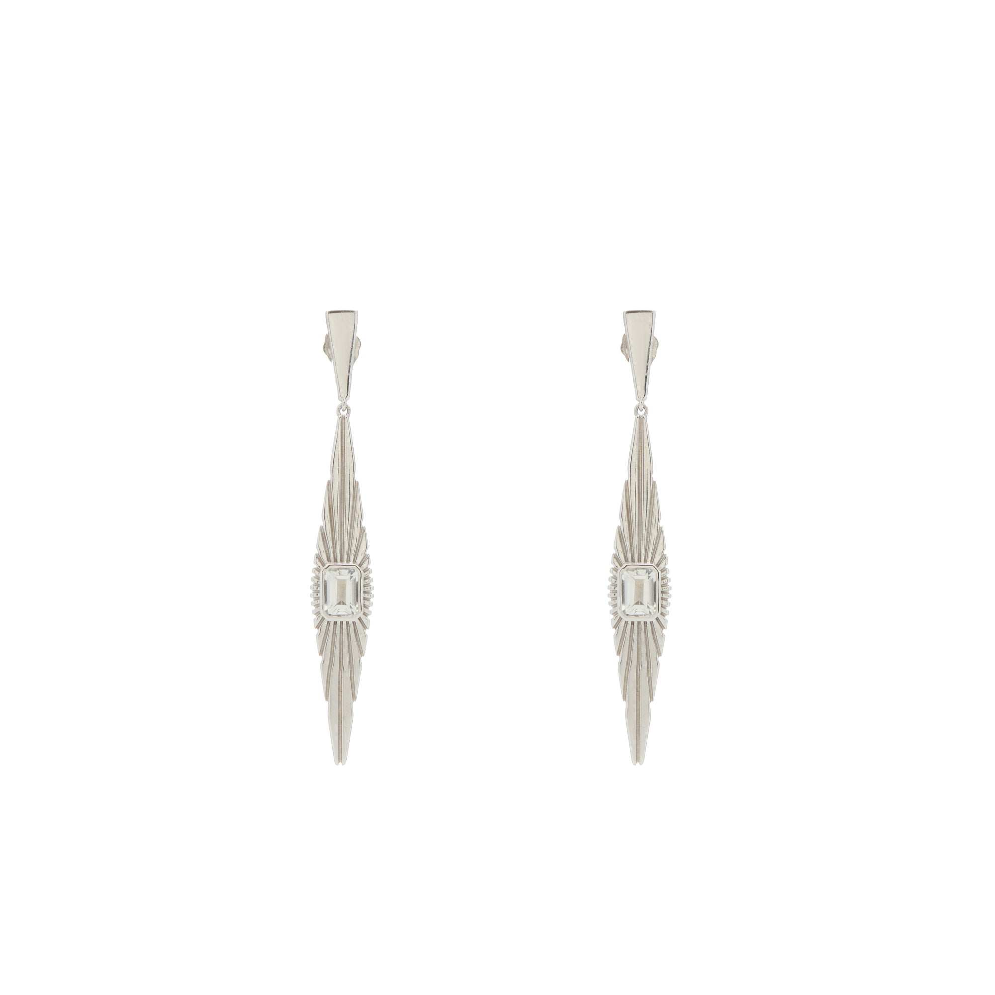 Ray Of Light Large Drop Earrings Silver