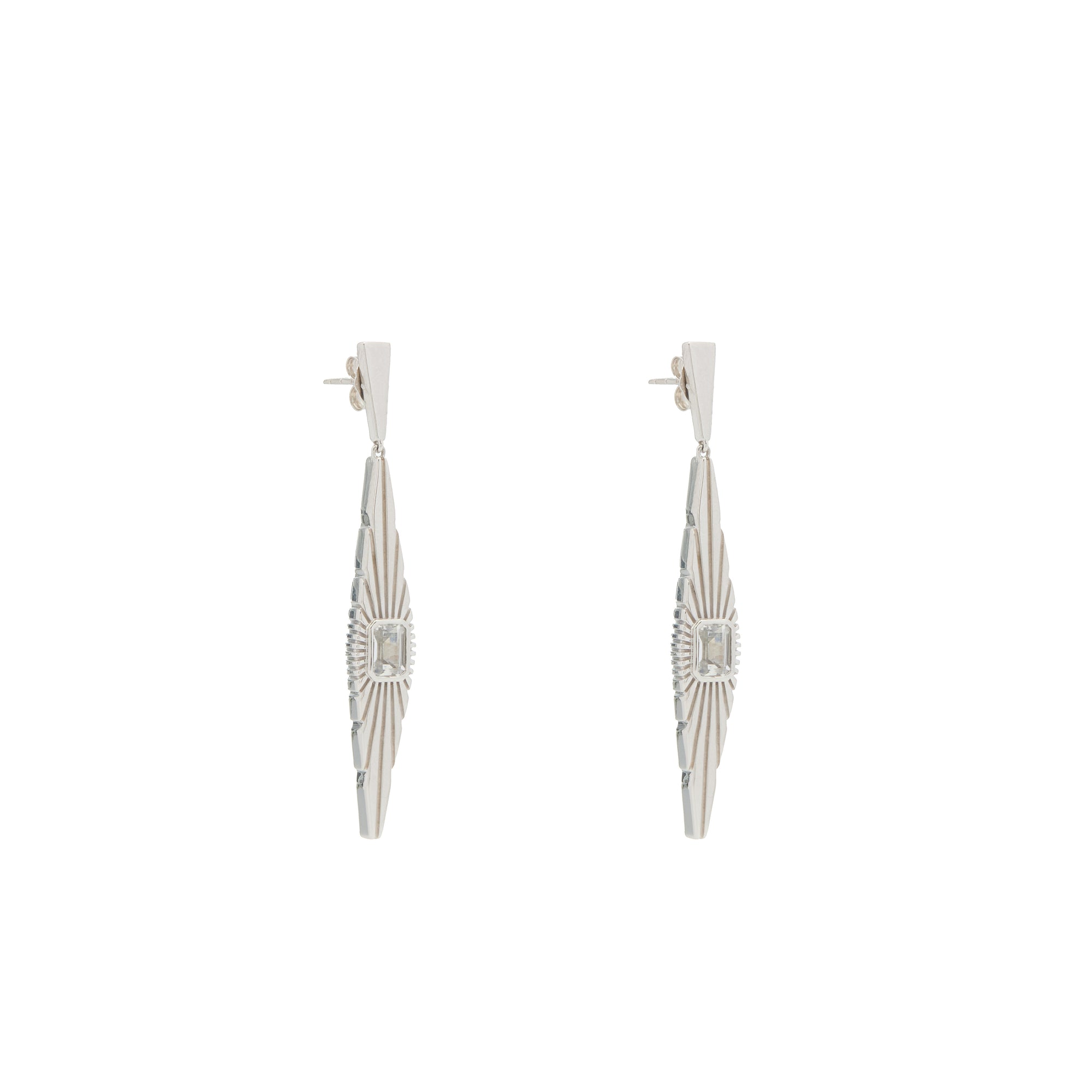 Ray Of Light Large Drop Earrings Silver