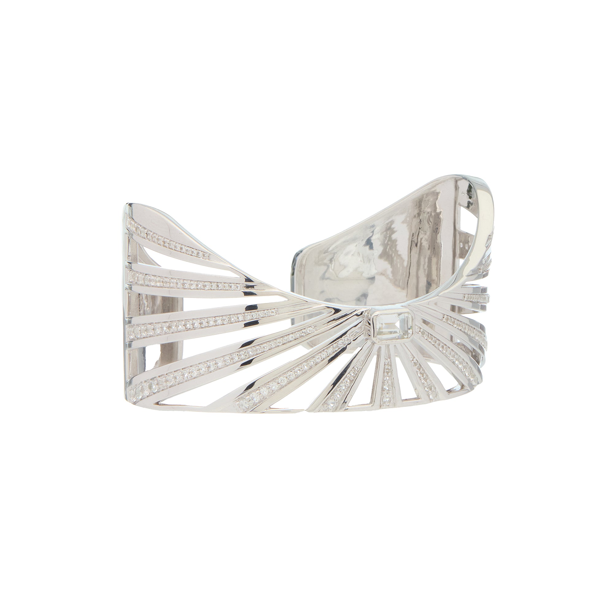 Ray of Light - Majestic Caged Cuff Silver