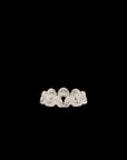 Doppia Mini Luna  Band - Silver White Diamond  Pave