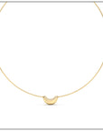 Luna Mini Wire Necklace - Gold with Diamond Pave Detail