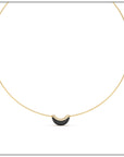 Luna Mini Wire Necklace - Onyx with Diamond Pave Detail