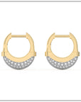 Luna Small  Hoops - Gold & Diamond Pave