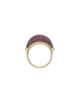 Luna Micro Ring - Gold White Dark Ruby  Pave