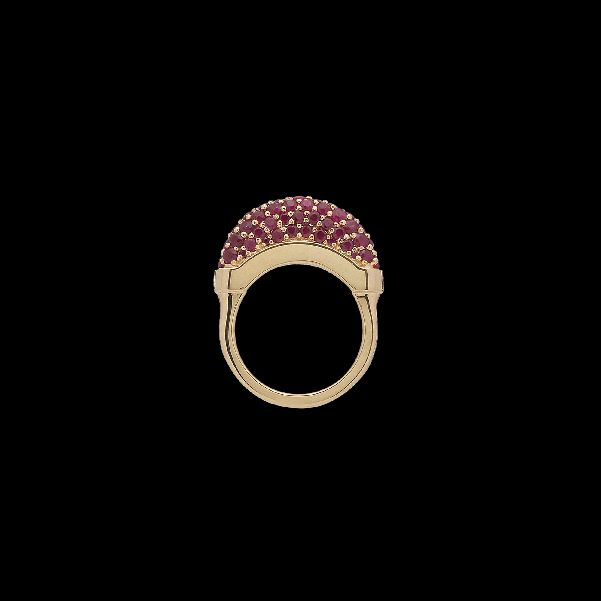 Luna Mini Ring- Gold Diamond Ruby  Pave