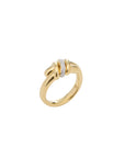 Eclipse Medium Ring - Gold 1 Row  Pave