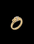 Eclipse Medium Ring - Gold 1 Row  Pave