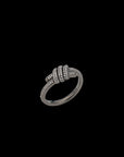 Eclipse Mini Ring - White Gold / Black Rhodium All  White Pave