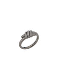 Eclipse Mini Ring - White Gold / Black Rhodium All  White Pave