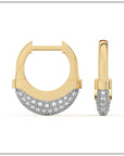 Luna Mini Hoops - Gold & Diamond Pave