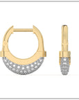 Luna Small  Hoops - Gold & Diamond Pave