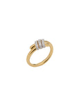 Eclipse Small  Ring - Gold with 3 row diamond