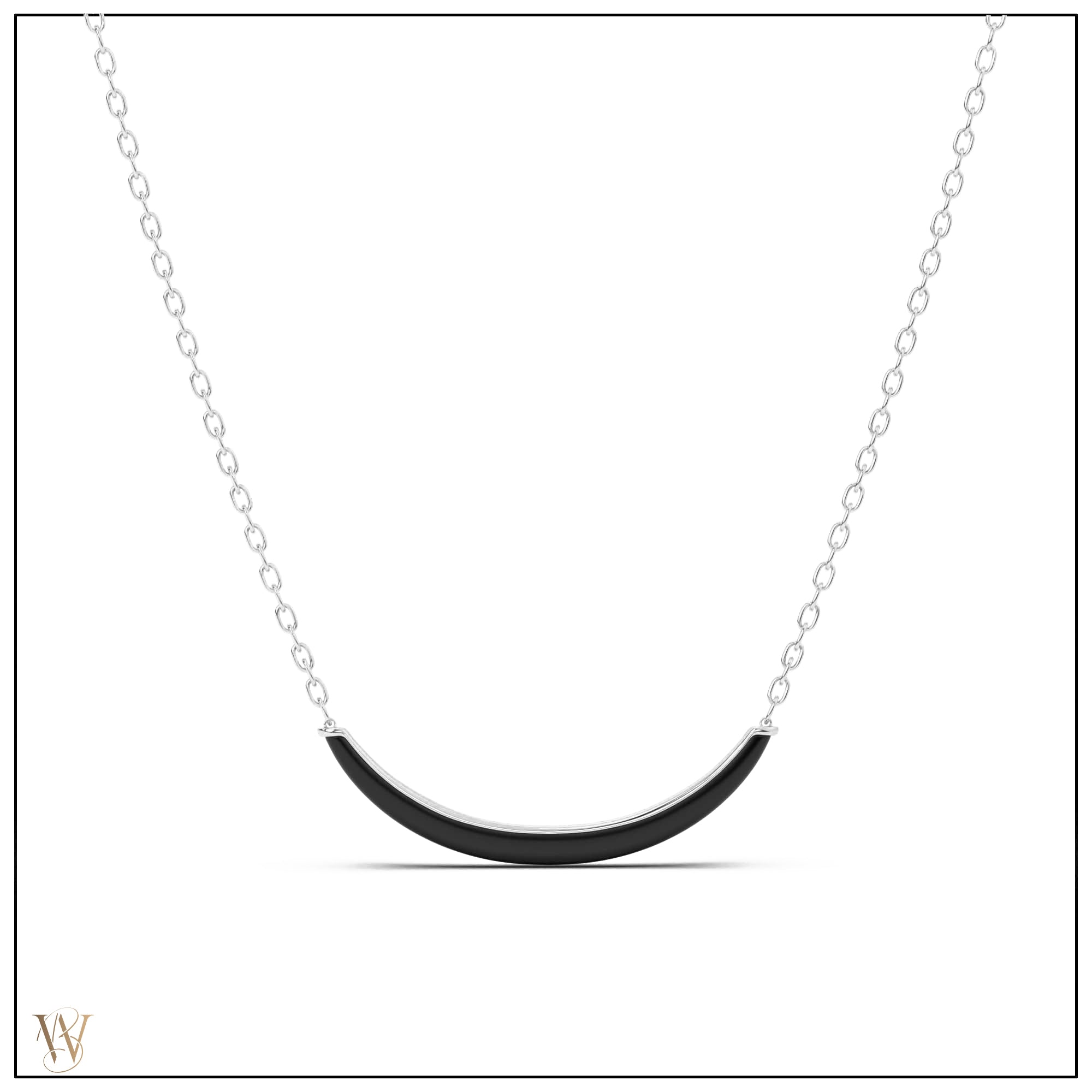 Luna Necklace - Silver with Black Onyx